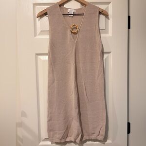 House of Harlow 1960 Taupe Knit V-Neck Swim Cover Up